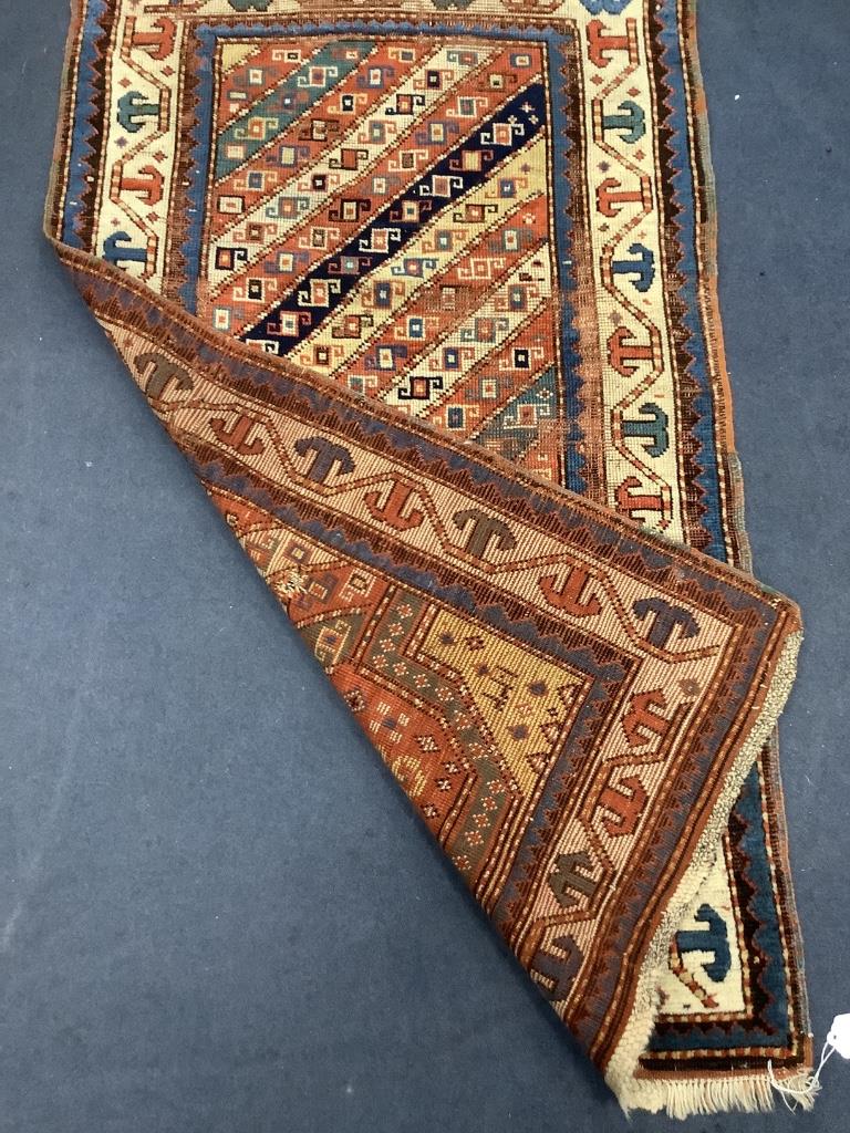An antique Caucasian woven prayer mat, 130 x 74cm